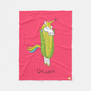 Unicorn Funny Corn Fleece Blanket Deken