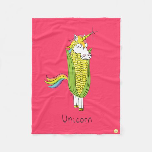 Unicorn Funny Corn Fleece Blanket Deken (Voorkant)