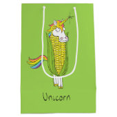 Unicorn Funny Corn Gift Bag Medium Cadeauzakje (Achterkant)