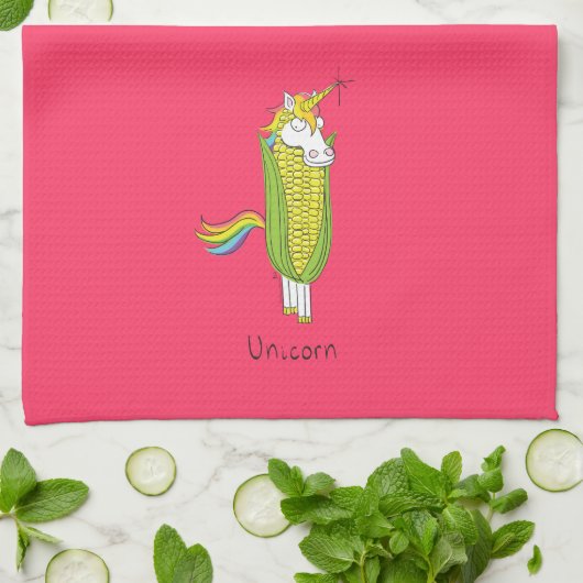 Unicorn Funny Corn Kitchen Theedoek (Gevouwen)