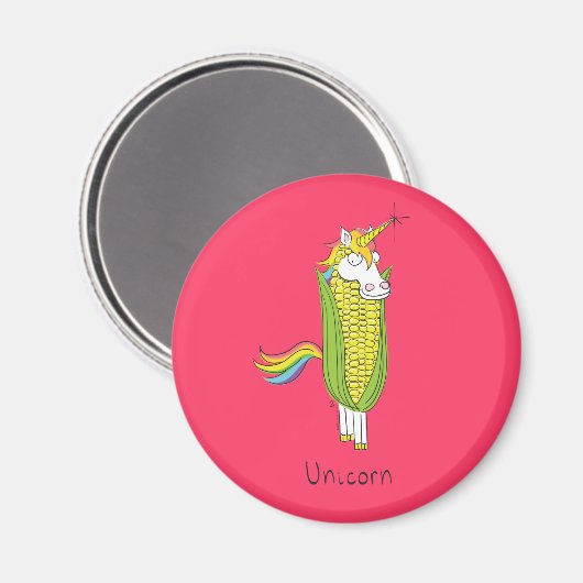Unicorn Funny Corn Magnet (Voorkant / Achterkant)