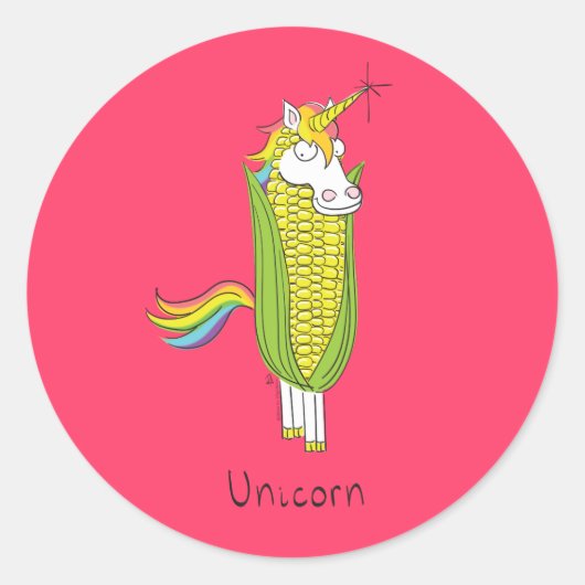 Unicorn Funny Corn Stickers (Voorkant)