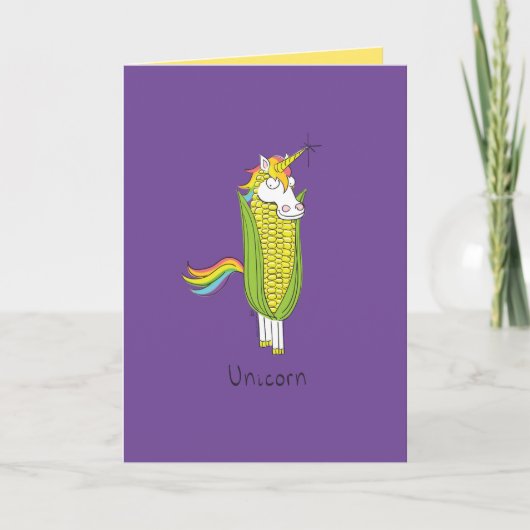 Unicorn Funny Corn Wenskaart Kaart (Voorkant)