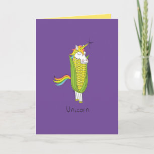 Unicorn Funny Corn Wenskaart Kaart