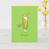 Unicorn Funny Corn Wenskaart Kaart (Gele Bloem)