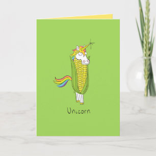 Unicorn Funny Corn Wenskaart Kaart