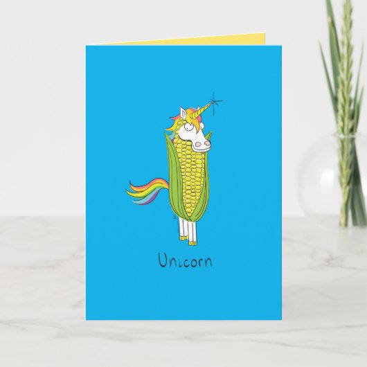 Unicorn Funny Corn Wenskaart Kaart (Voorkant)