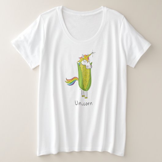 Unicorn Funny Corn Women's Plus Size T-Shirt (Design voorkant)