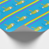 Unicorn Funny Corn Wrapping Paper Cadeaupapier (Hoek)