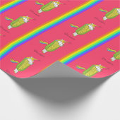 Unicorn Funny Corn Wrapping Paper Cadeaupapier (Hoek)