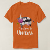 Unicorn Funny Cow I believe in Unicow T-shirt (Design voorkant)