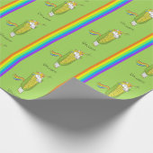 Unicorn Funny Cute Kinder Cadeaupapier (Hoek)