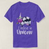 Unicorn Funny Koe Ik geloof in Unicow T-shirt (Design voorkant)