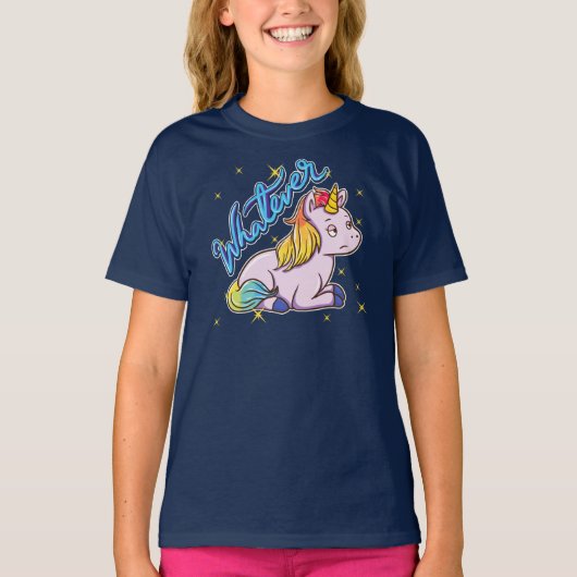Unicorn Funny met Attitude What Novelty T-shirt (Voorkant)
