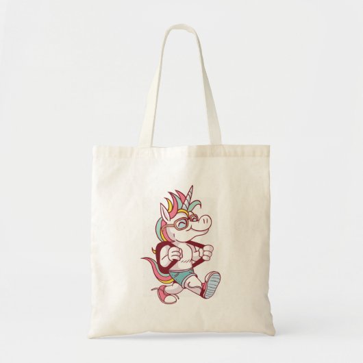 Unicorn gaat naar school tote bag (Voorkant)