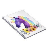 Unicorn Galaxy met bloemen Notitieboek (Rechterzijde)