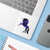 Unicorn Galaxy Sticker (Laptop met iPhone)