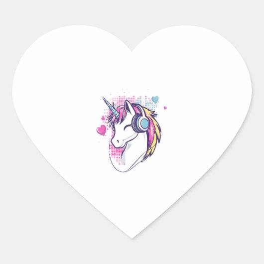 Unicorn Gamer Girl (1) Hart Sticker (Voorkant)
