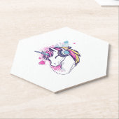Unicorn Gamer Girl (1) Kartonnen Onderzetters (Schuin)