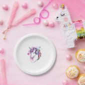 Unicorn Gamer Girl (1) Papieren Bordje (Feest)