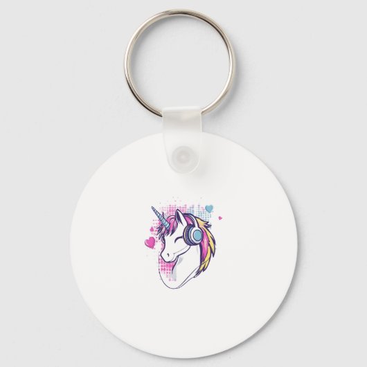 Unicorn Gamer Girl (1) Sleutelhanger (Voorkant)
