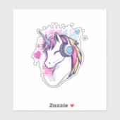 Unicorn Gamer Girl (1) Sticker (Vel)