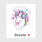Unicorn Gamer Girl (1) Sticker (Vel)