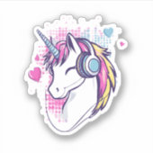 Unicorn Gamer Girl (1) Sticker (Voorkant)
