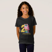 Unicorn geel 2e verjaardag t-shirt (Voorkant volledig)