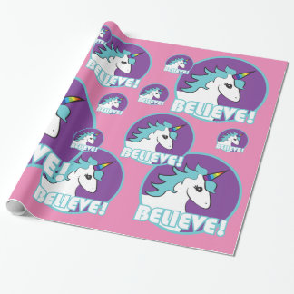 Unicorn "GELOOF!" Cadeaupapier