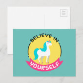 Unicorn "Geloof in jezelf" motivatie tekening Briefkaart (Voorkant / Achterkant)