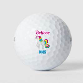 Unicorn gelooft ieve Monogram Initiaal Cute Golfballen