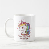 Unicorn gelooft in de Magische Inside van u citeer Koffiemok (Links)
