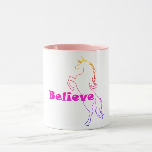 Unicorn gelooft in design - Roze 11 oz Combo-Mok Mok (Midden)