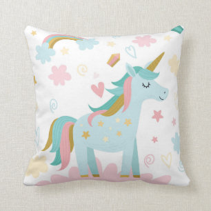 Unicorn gelooft in Magic Playroom Pillow Kussen