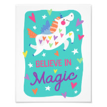 Unicorn gelooft in Magic Print