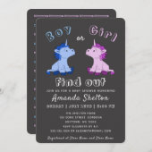 Unicorn Gender Reveal Baby shower Invitation Kaart (Voorkant / Achterkant)