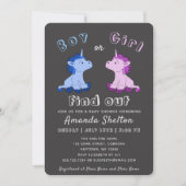 Unicorn Gender Reveal Baby shower Invitation Kaart (Voorkant)