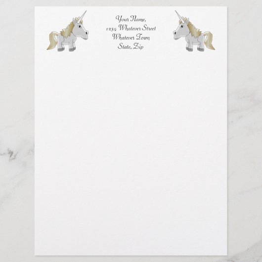 Unicorn Gepersonaliseerd Briefhoofd (Voorkant)