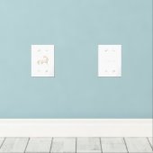 Unicorn Gepersonaliseerd naam print set van 2 (Houten vloer)