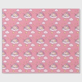 Unicorn gepersonaliseerd pakpapier (naam en leefti (Vlak)