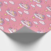 Unicorn gepersonaliseerd pakpapier (naam en leefti (Hoek)