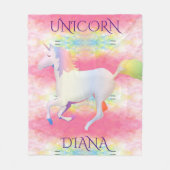 UNICORN gepersonaliseerde fleece deken. (Voorkant)