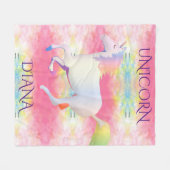 UNICORN gepersonaliseerde fleece deken. Deken (Voorkant (Horizontaal))