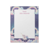 Unicorn gepersonaliseerde Mitswa Note pad Notitieblok (Linkerzijde)