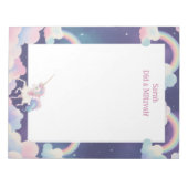 Unicorn gepersonaliseerde Mitswa Note pad Notitieblok (Voorkant)