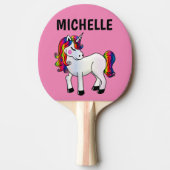 UNICORN GEPERSONALISEERDE ROZE PING PONG PEDDELS TAFELTENNISBATJE (Voorkant)