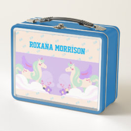 UNICORN GEVLEUGELDE BLAUWE PASTEL KLEUREN Metalen 