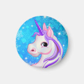 Unicorn gezicht en sneeuwvlokken achtergrond. magneet (Voorkant)