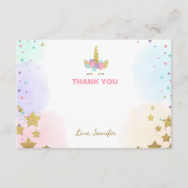 Unicorn gezicht Hartelijk dank voor uw kaart Roze